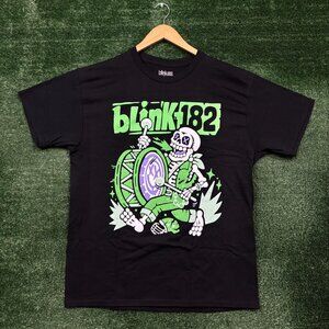 blink-182 Skeleton Marching Drummer Punk Rock Band T-Shirt Size Large